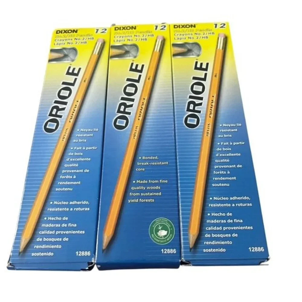 Dixon Oriole No. 2/HB Pencil Bundle 36 Total 3 Boxes of 12